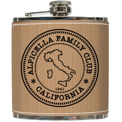 Alpicella Official - Leatherette Bamboo Covered 6oz Flask - Leatherette Covered 6oz Flask Thumbnail
