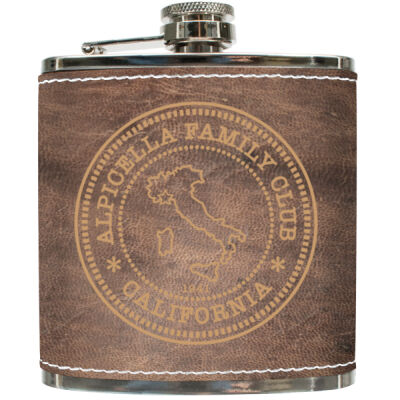 Alpicella Official - Leatherette Covered 6oz Flask Thumbnail